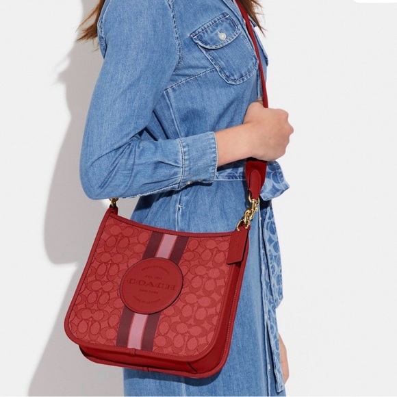 Coach Signature Varsity Stripe File Crossbody Bag - Picture 7 of 7